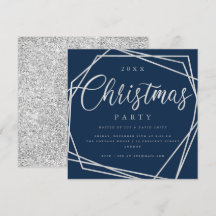 MODERN Script Silver Navy Glitzer Weihnachtsfeiert