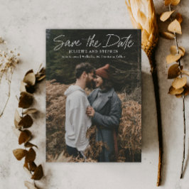 Modern Script Simple Wedding Foto Save The Date