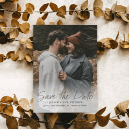 Modern Script Simple Wedding Foto Save The Date