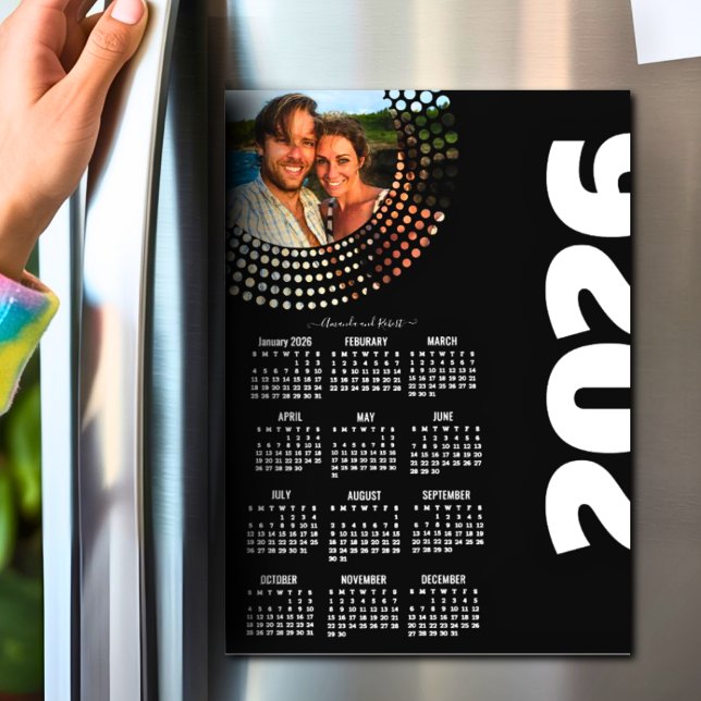 Modern Script Stylish 2026 Calendar Photo Magnet  (Von Creator hochgeladen)