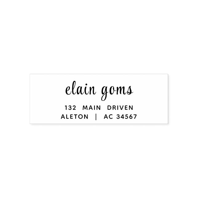 Modern Script | Stylish Trendy Return Address Permastempel (Design)