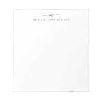 Modern Script Swash Monogram Couple Stationer