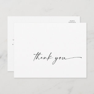 Modern Script Thank You Postcard Postkarte