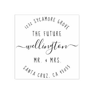 Modern Script "The Future Mr & Mrs." Rücksendeadr Gummistempel