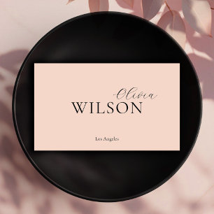 Modern Script Typografy Blush Pink Beruflich Visitenkarte