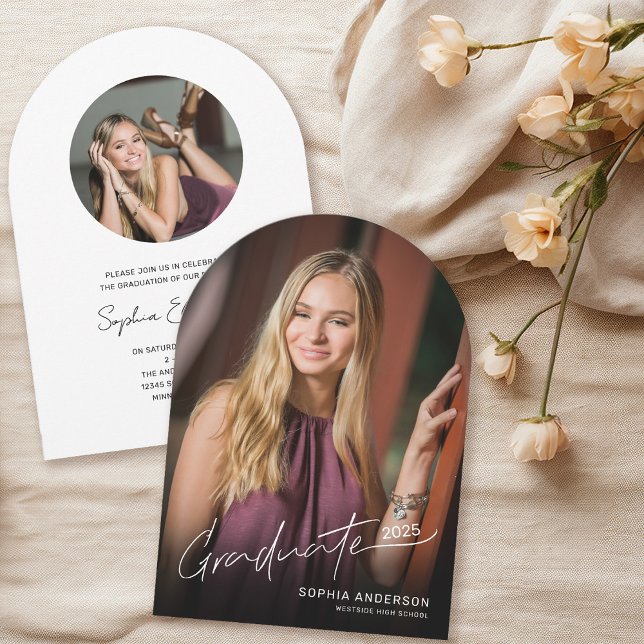 Modern Script Typografy Foto Abschluss Arch Einladung (Von Creator hochgeladen)