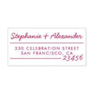 Modern Script Typografy Names & Rücksendeadresse Permastempel