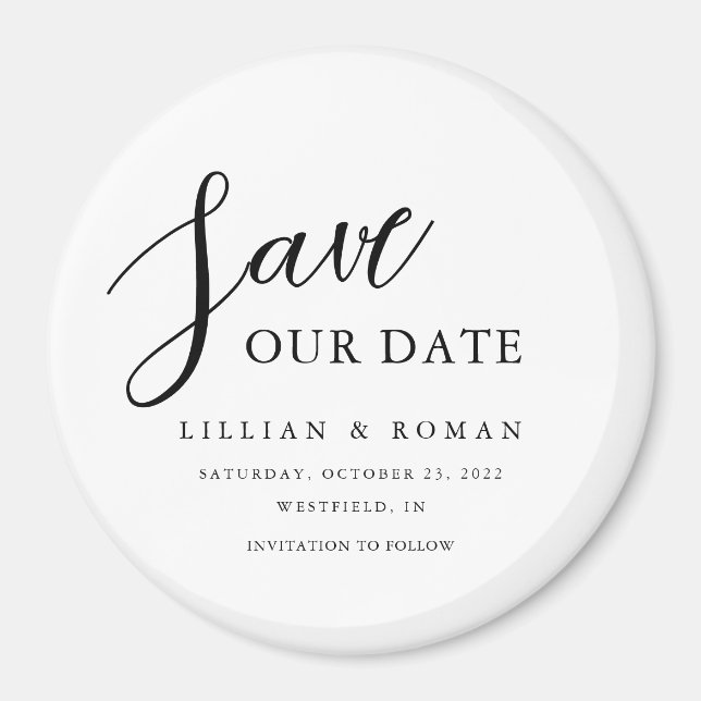 Modern Script Typografy Save the Date Magnet (Vorne)