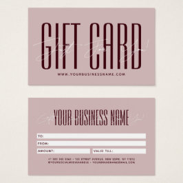 Modern script typography business gift card 