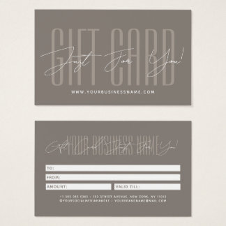 Modern script typography business gift card