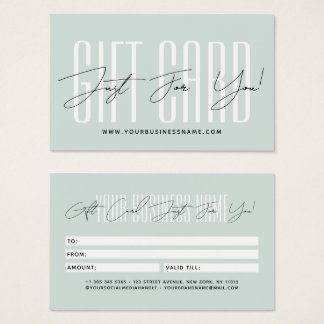 Modern script typography business gift card