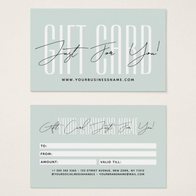 Modern script typography business gift card  (Vorne & Hinten)