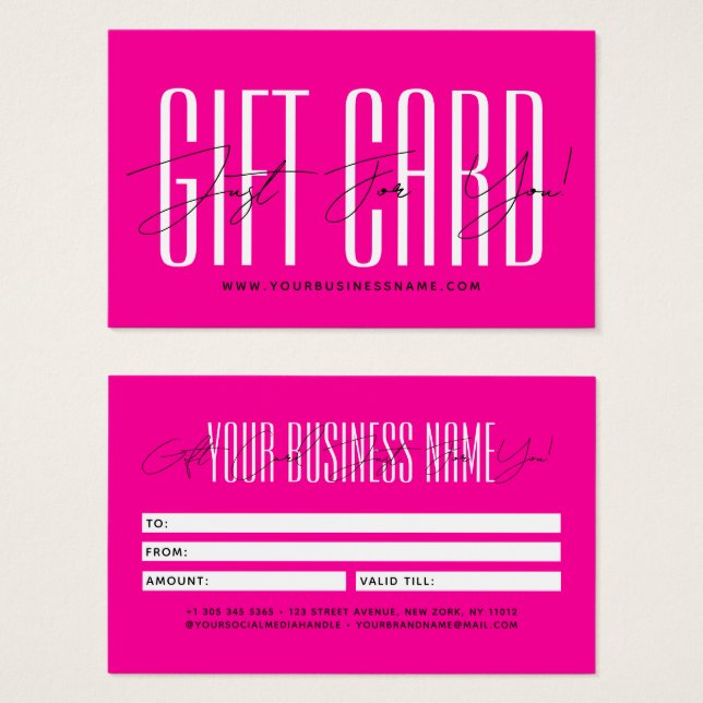 Modern script typography business gift card  (Vorne & Hinten)