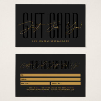 Modern script typography business gift card