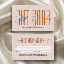 Modern script typography business gift card