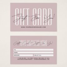 Modern script typography business gift card