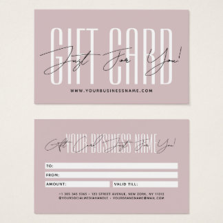 Modern script typography business gift card