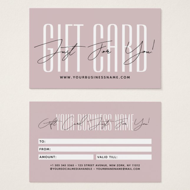 Modern script typography business gift card  (Vorne & Hinten)