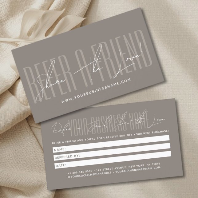 Modern script typography share the love empfehlungskarte (Von Creator hochgeladen)