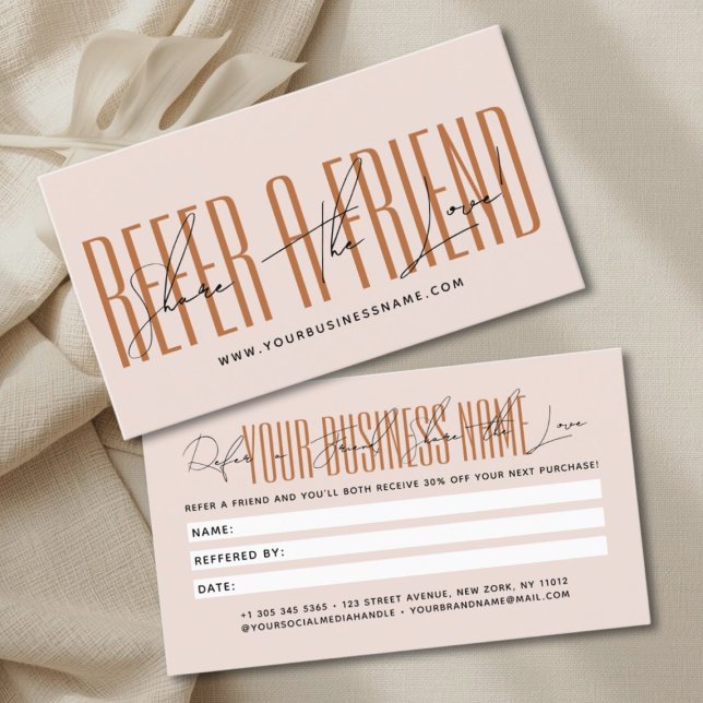 Modern script typography share the love empfehlungskarte (Von Creator hochgeladen)