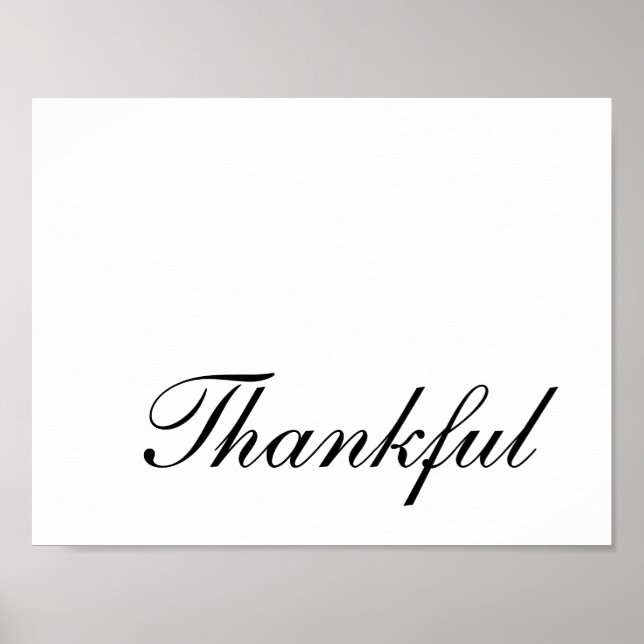 Modern Script Typography Thankful Thanksgiving Poster (Vorne)