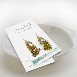 Modern Script Watercolor Earring Display Card