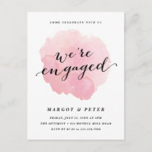 Modern Script Watercolor Engagement Party