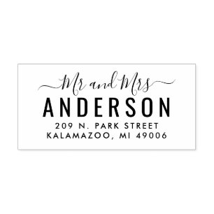 Modern Script Wedding Rücksendeadresse Gummistempel