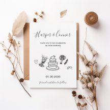 Modern Script Wedding with Minimal Line Art