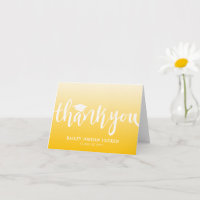 Modern Script Yellow Ombre Abschluss Vielen Dank