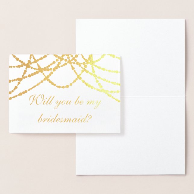Modern sein, meine Bridesmaid Gold String Lights s Folienkarte (Anzeige)