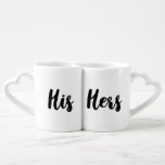 Modern Seine und ihre Herren und Mrs. Liebestassen<br><div class="desc">Seine und ihre: ein minimalistisches und modernes Design für das Set der Tasse dieses Paares,  perfekt für Mr. und Mrs.</div>