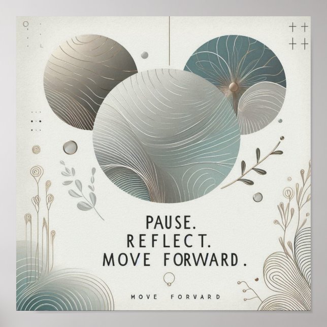 Modern Serenity Quote Calm Botanical Typography Poster (Vorne)