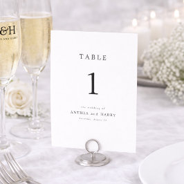 Modern Serif Editorial Wedding Table Number Card Tischnummer