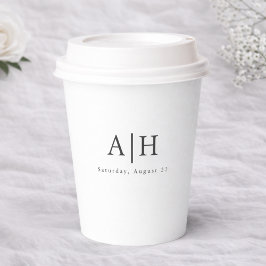 Modern Serif Monogram Wedding Party Paper Cup Pappbecher
