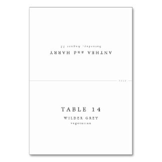 Modern Serif Wedding Place Cards With Meal Choice Tischnummer