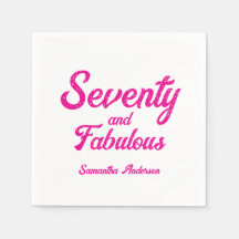 Modern Seventy and Fabulous Pink 70th Birthday 