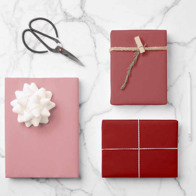 Modern Shades Red Velvet Geschenkpapier Set (Vorderseite)