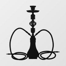 Modern Shisha Double Hookah Wall Art Sticker