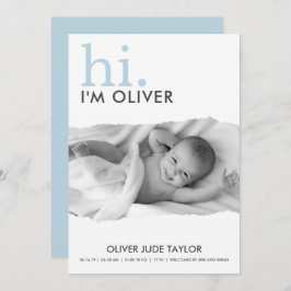 Modern Sie Ihre Foto Torn Paper Birth Ankündigung