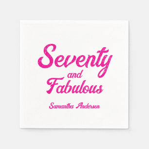 Modern Siebzig und Fantastisch Rosa 70. Geburtstag Serviette