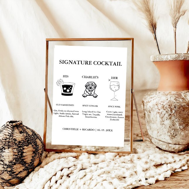 Modern Signature Coctail Drink Hochzeit Bar Zeiche Poster (Von Creator hochgeladen)