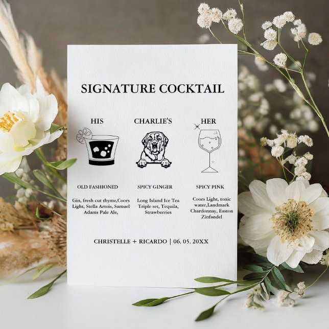 Modern Signature Coctail Drink Hochzeit Bar Zeiche Sockelschild (Von Creator hochgeladen)