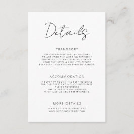 Modern Signature Script Minimal Wedding Details Begleitkarte