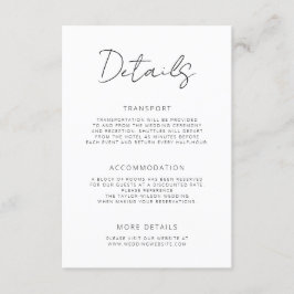 Modern Signature Script Minimal Wedding Details Begleitkarte