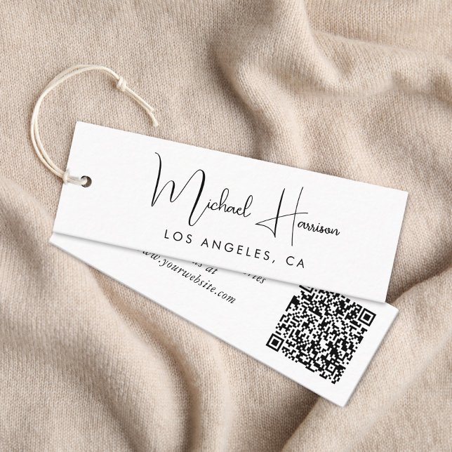 Modern Signature Script QR Code Hang Tag (Von Creator hochgeladen)