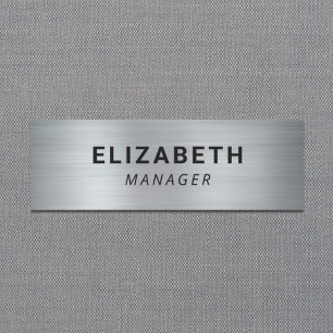 Modern Silber Einfach Namensschild