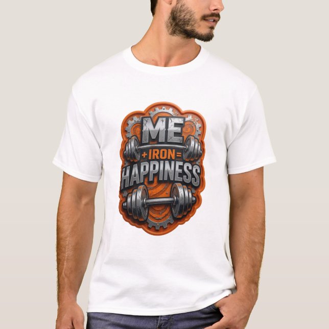 Modern Silver ME IRON HAPPINESS Custom T-Shirt (Vorderseite)
