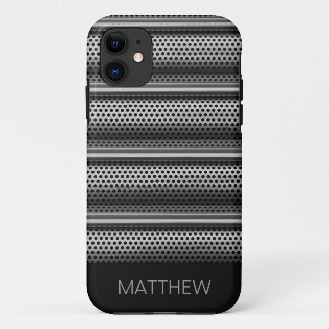 Modern Silver Monogram Case-Mate iPhone Hülle (Rückseite)