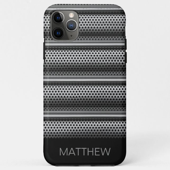 Modern Silver Monogram Case-Mate iPhone Hülle (Rückseite)